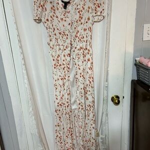 Forever 21 Floral Top with Orange and White Design-L-front opens up- cut out